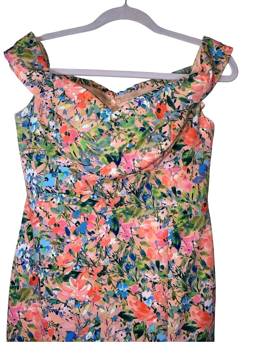Aidan Mattox Floral Off the Shoulder Midi Dress Size 6 formal event midi dress